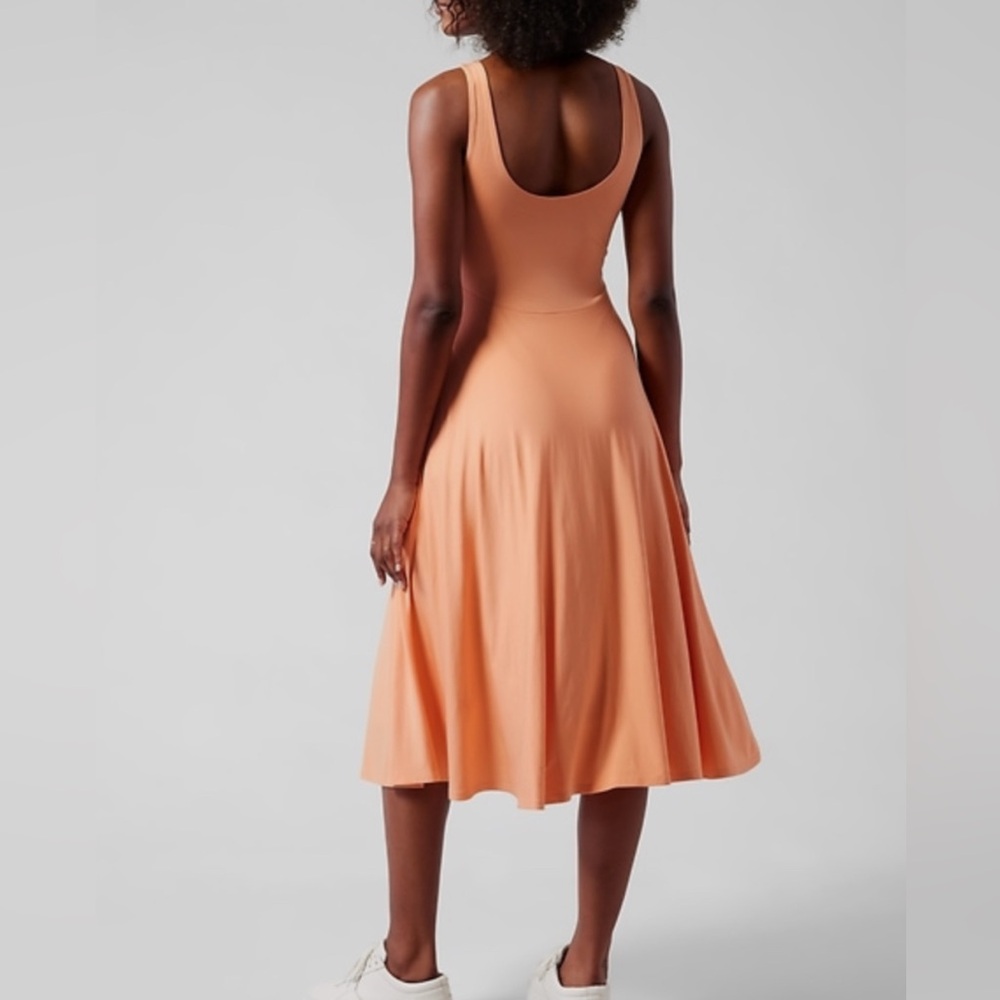 Athleta Santorini mode dress in cactus peach. Size Small tall - Picture 3 of 8